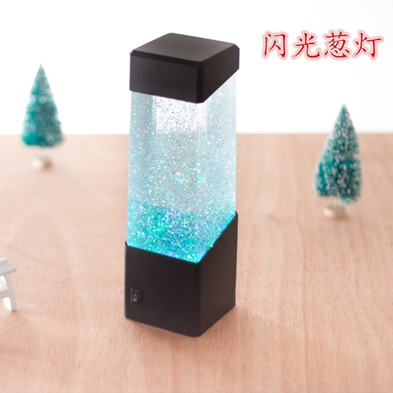 火山灯 果冻灯 闪光小夜灯 鱼缸电子水母水族箱疗伤水母小夜灯,款式随机2