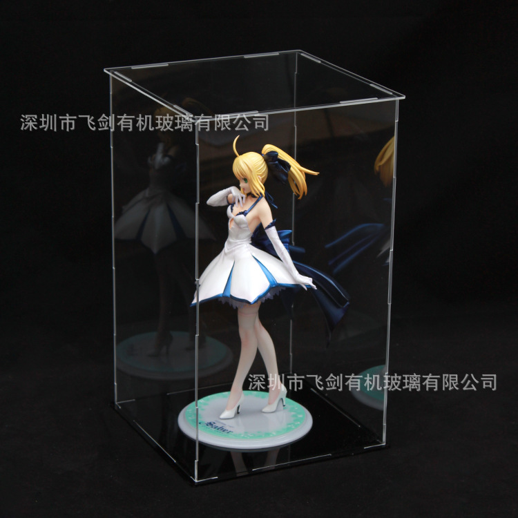 高清晰进口有机板制作亚克力手办盒拼插式六面盒子亚克力模型罩