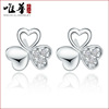 Silver fashionable earrings, wholesale, Korean style