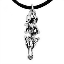 欧美复古情侣骷髅项链不离不弃 吊坠 厂家现货直销男款装饰品