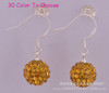 Earrings, ceramics, 10mm, 18 colors, diamond encrusted