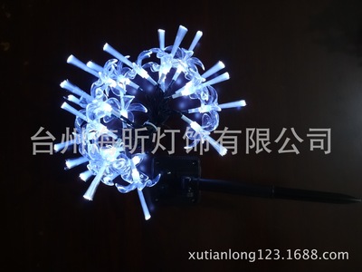 少女心户外防水太阳能灯串供应跨境电商光纤花造型LED太阳能灯串|ru