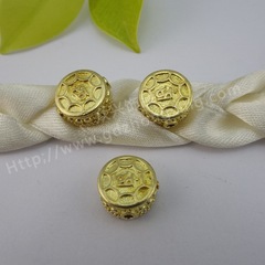 手工DIY飾品配件古風髮簪材料 文玩三通手串鏤空黃銅手鍊配件批發