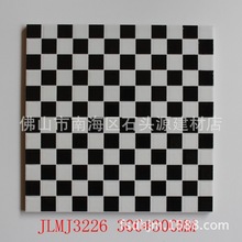 直销 300*300黑白配小方格地面抛晶磁砖 防滑抛晶瓷砖 tiles