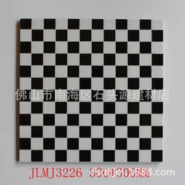 直销 300*300黑白配小方格地面抛晶磁砖 防滑抛晶瓷砖 tiles
