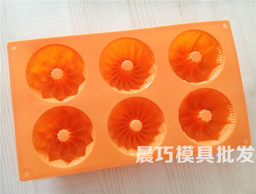 Silicone cake mold, six-hole three-flower mold, Gulu Angel Lily mold, hollow column flower-shaped baking DIY