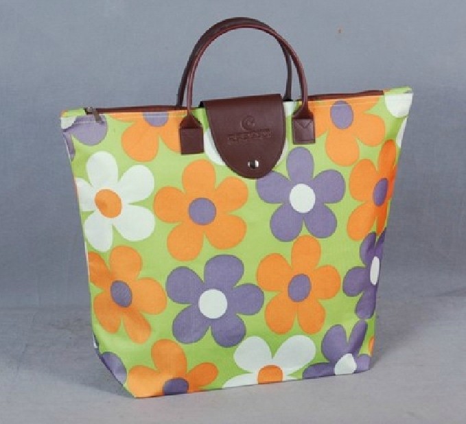 广告礼品时尚女包牛津布花色可折叠式手提购物袋/收纳袋子