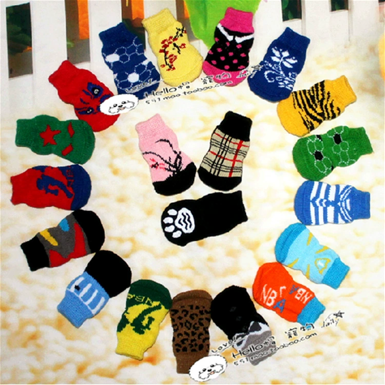 Классические носки для собак, Нескользящие хлопковые носки, чехол для лапки собаки, товары для пуделя, Обувь для собак, чехол для носков