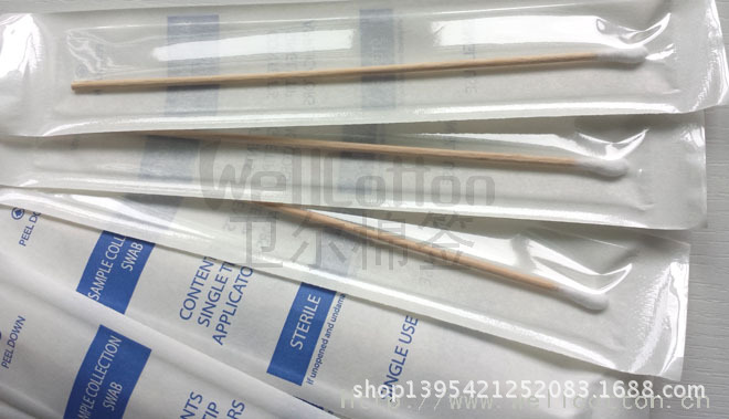 6' 單頭木棒棉簽 滅菌紙袋(紙塑袋)包裝醫用棉簽