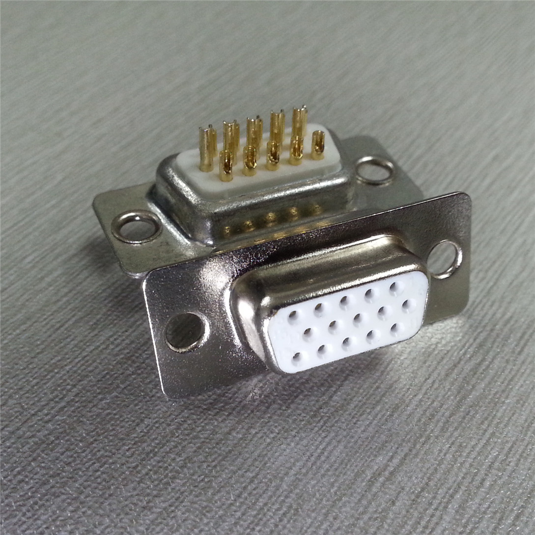 供应高密度三排15PIN车针母头 DB15PIN母座连接器 焊线式车针针座