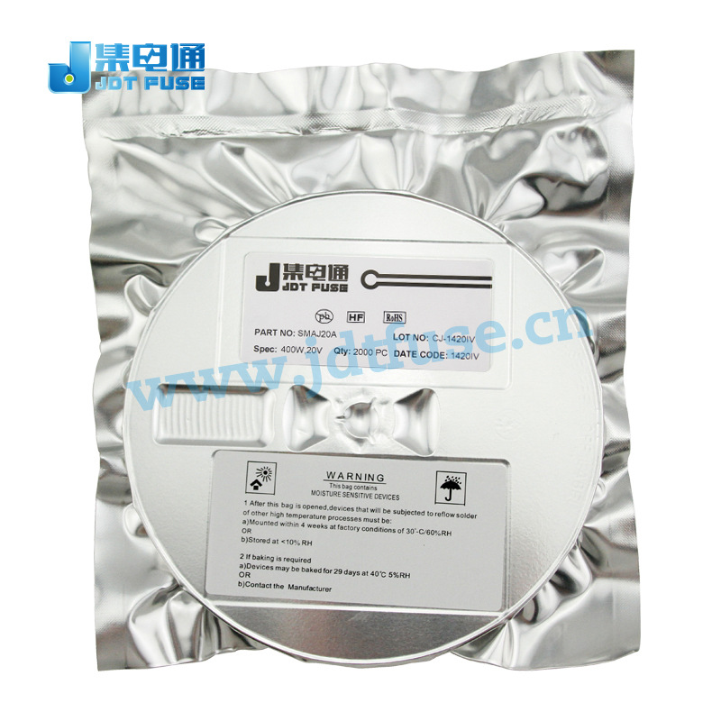 SMAJ20A  20V单向直流电瞬态抑制二极管 功率400W贴片TVS生产厂家