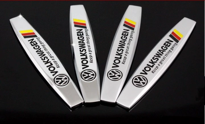 Appropriate for VW Tiguan Magotan CC Lavida Touran Polo German flag Volkswagen metal leaf plate car badge