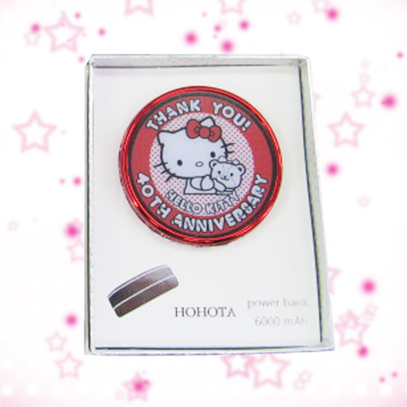厂家直销 新款Hellokitty移动电源 6000毫安圆形心形镜子充电宝,随机发货8