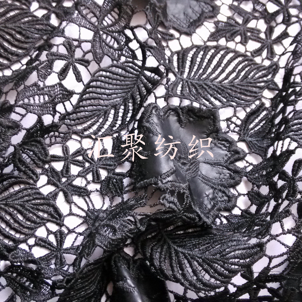 特种电脑绣花 仿皮贴布绣 镂空绣 水溶绣花