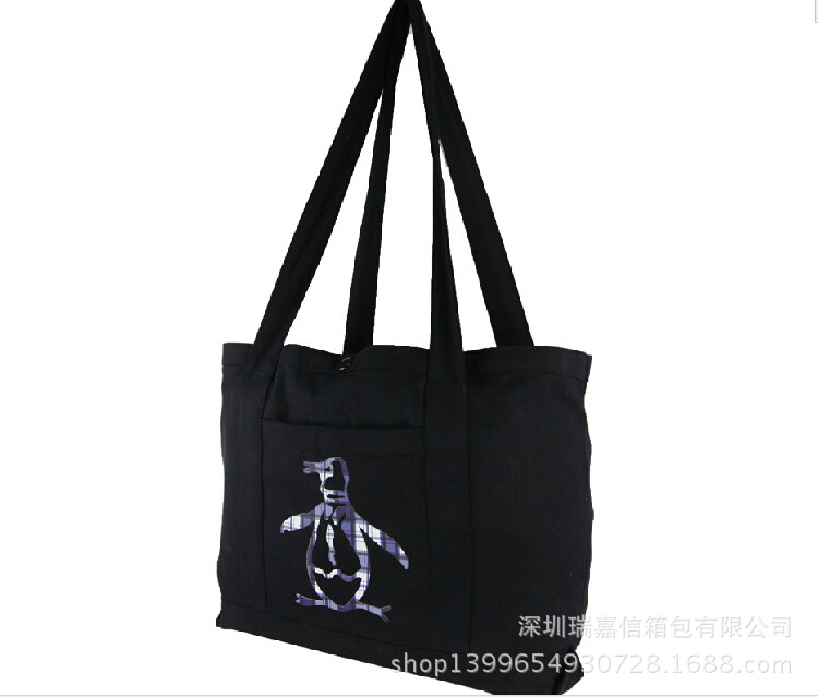 [厂家直销]家用购物帆布袋定做 | 黑色帆布袋定做广州