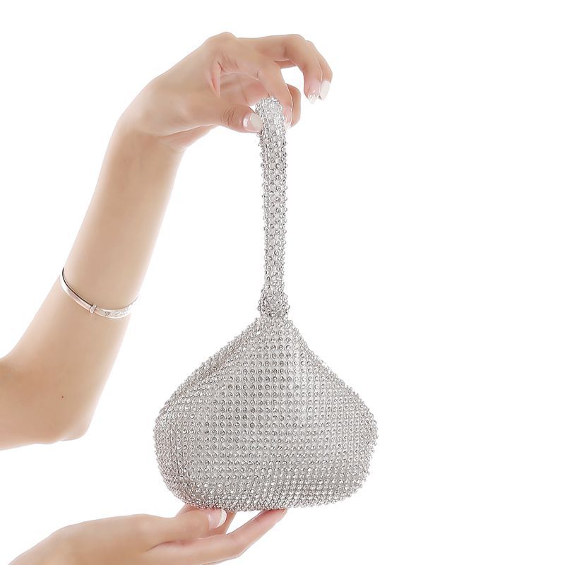 Buckle Closure Type Top Handle Strap Type Diamond-studded Handbag Creative Design Trihedron Cosmetic Bag Dinner Bag Handbag