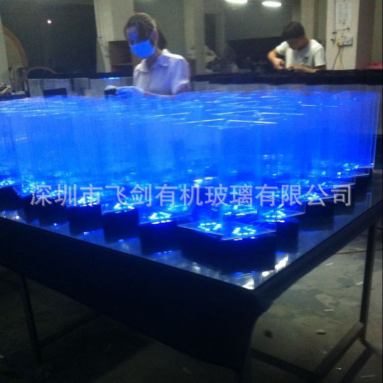 手动旋转亚克力资料架A4折页LED资料架 开关控制插纸资料盒