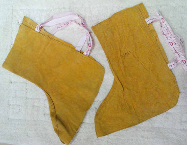 批发加长纯牛皮大护脚加厚电焊护脚罩防阻燃耐磨防护劳保防护鞋