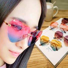 爱心太阳镜女 厂家直供 桃心太阳镜甜美心形墨镜（不带包装）