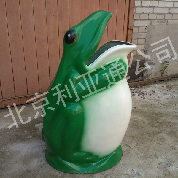 小区公园学校园林果壳箱垃圾箱户外玻璃钢卡通青蛙垃圾桶厂家批发