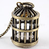 New wholesale foreign trade thermal sales retro white ancient hollow stereo cage Golden silk student pocket watch hanging watches