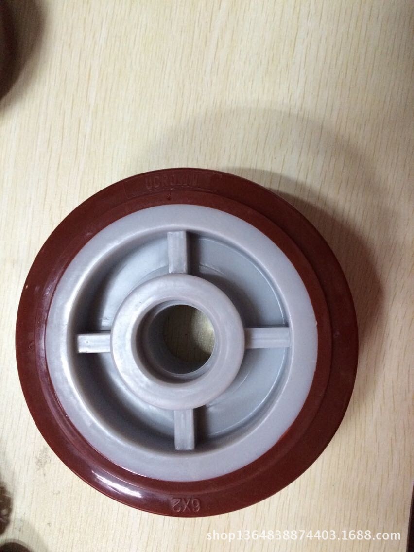 脚轮 6寸 重型 聚氨脂 单轮 优冠脚轮 厂家直销 轮子红色