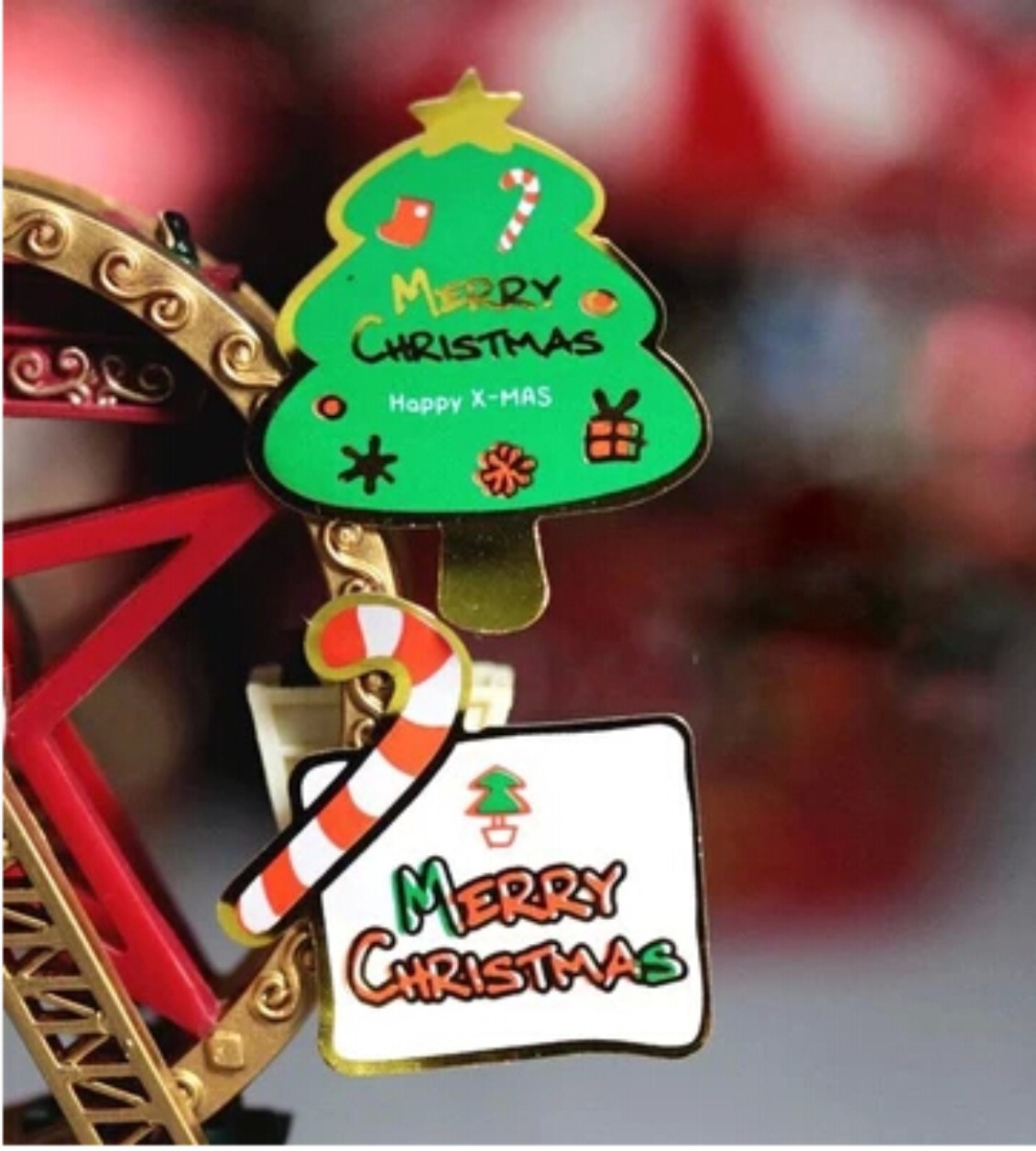 韩国包装 圣诞树与拐杖封口贴纸装饰贴烘焙封口贴礼物贴 8枚入/张