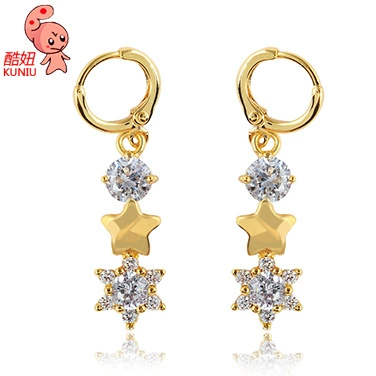 Platinum earrings for St. Valentine's Day with zircon, Birthday gift, 18 carat