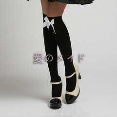 White butterfly knot black and white socks cosplay socks