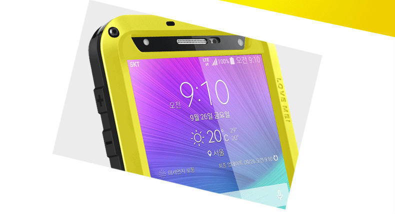 LOVE MEI Powerful Water Resistant Shockproof Dust/Dirt/Snow Proof Aluminum Metal Outdoor Heavy Duty Case Cover for Samsung Galaxy Note 4