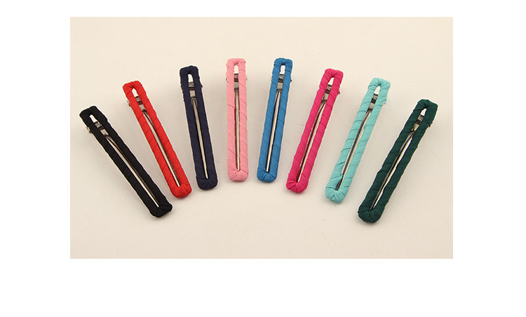 Korea Round Cloth Rectangular Duckbill Clip New Popular Color Geometric Hairpin Wholesale display picture 7