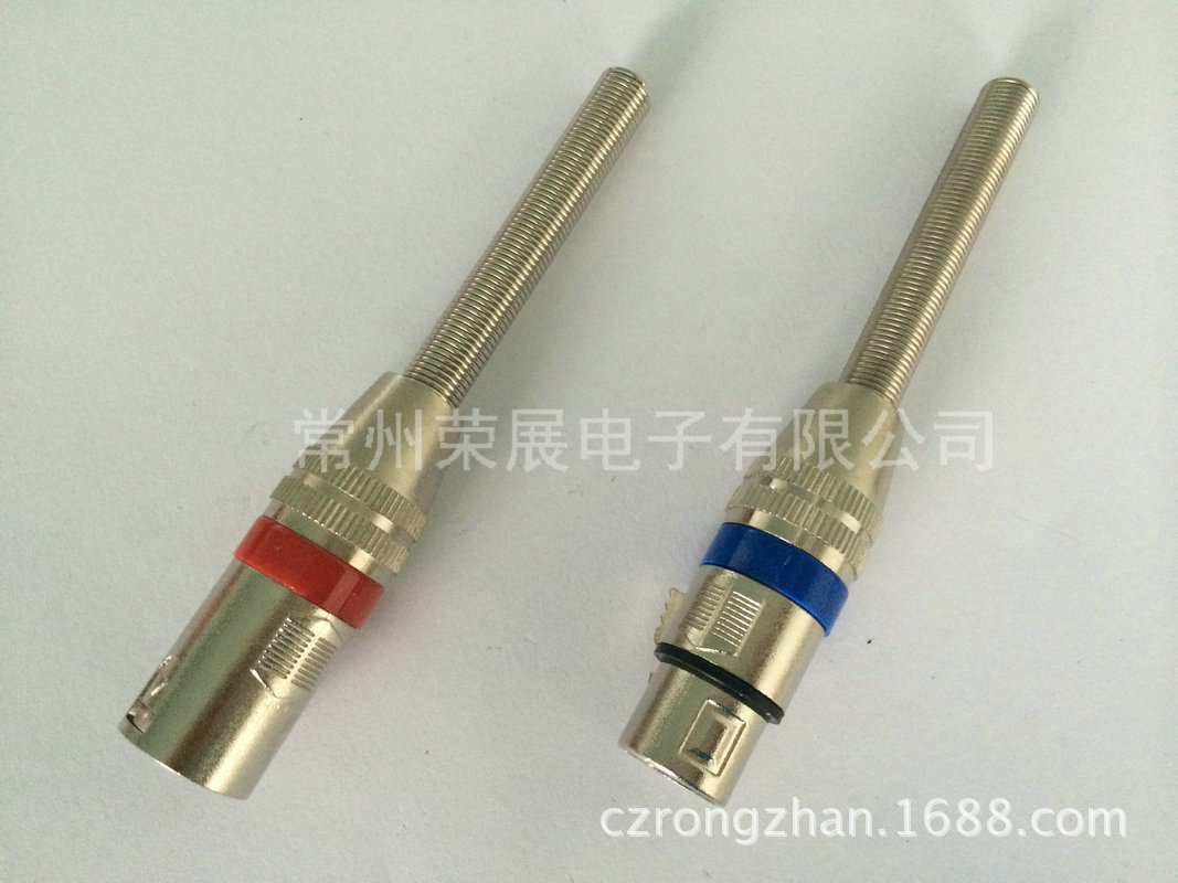 瑞式長彈簧3芯 金屬卡儂插頭插座