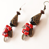 Ceramics, accessory handmade, ethnic blue fresh earrings, ethnic style