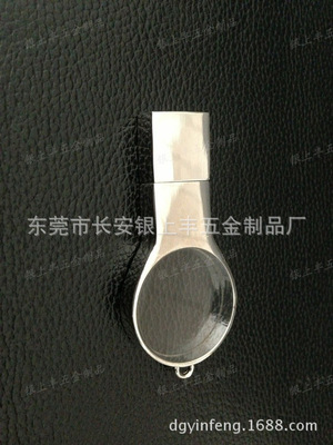 新款！边框桃心水晶外壳 边框方形水晶外壳 金属边框圆形水晶u盘|ms