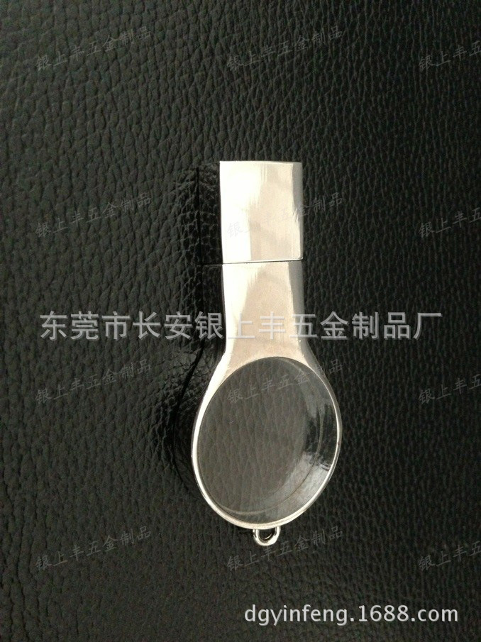 新款！边框桃心水晶外壳 边框方形水晶外壳 金属边框圆形水晶u盘|ms