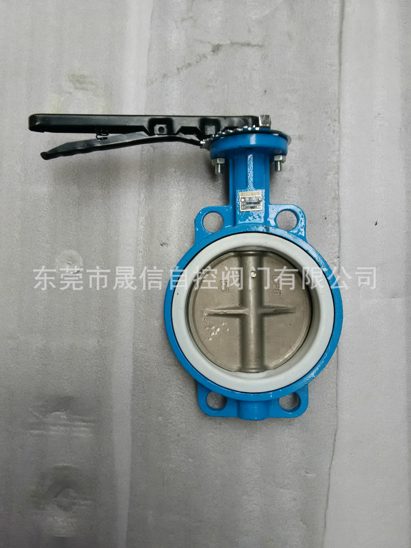 手动四氟304板蝶阀v