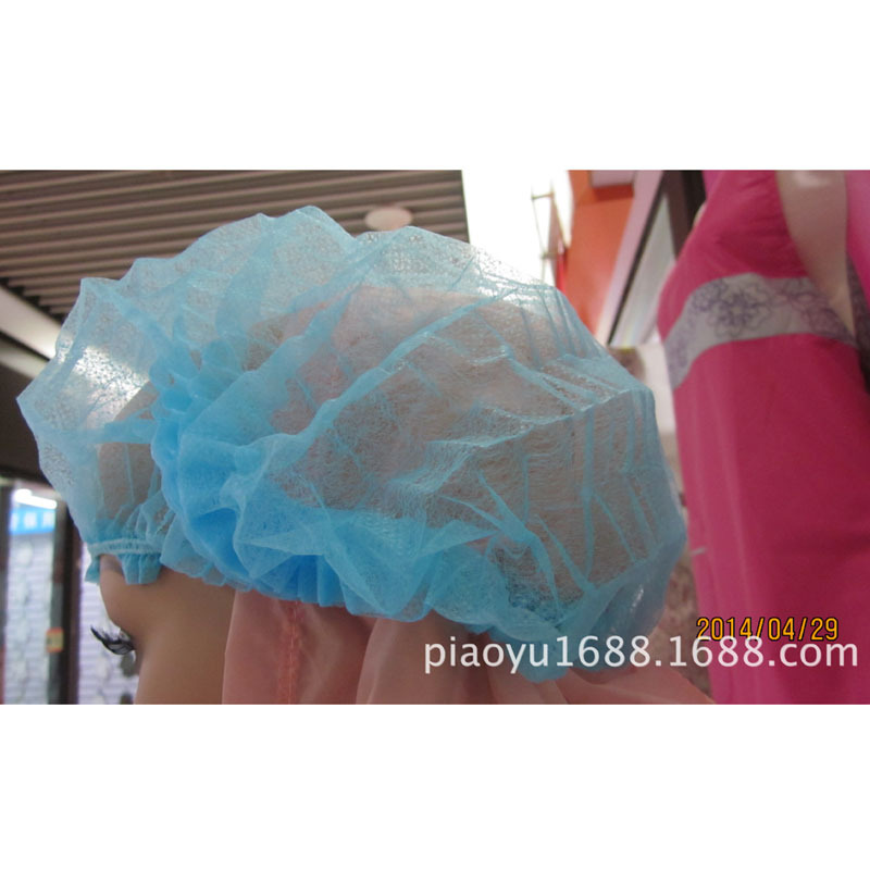 新款特惠 一次性兰 白 无纺布条形帽 防尘帽