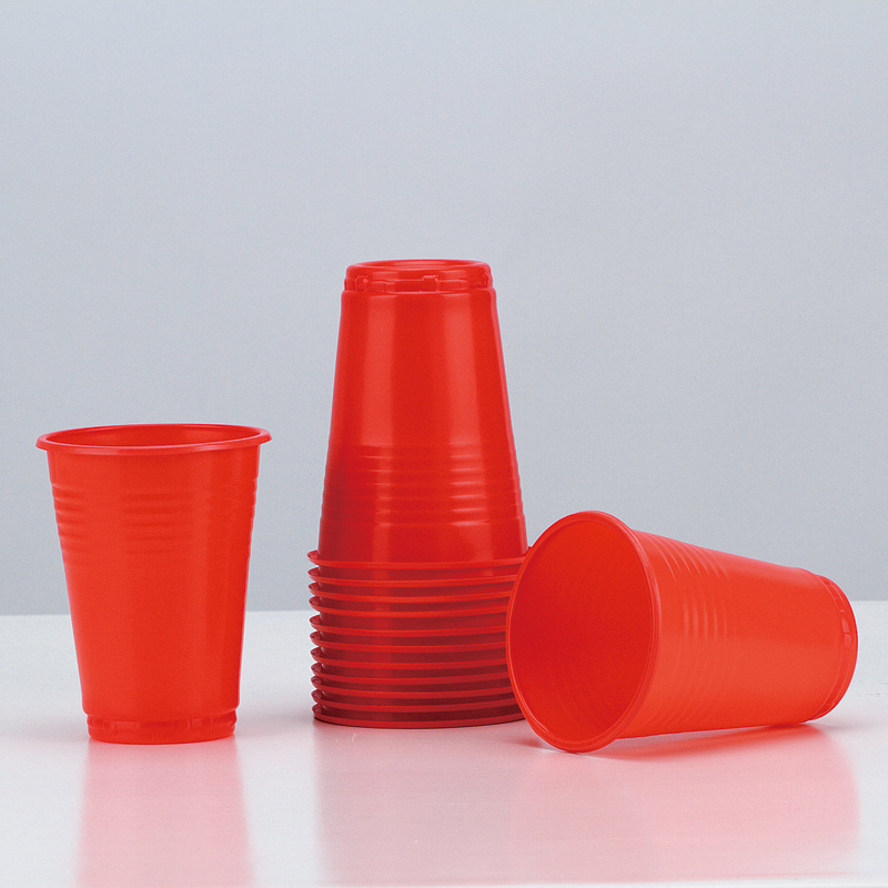 厂家直销 高品质一次性红色塑料杯 婚庆水杯批发|ru