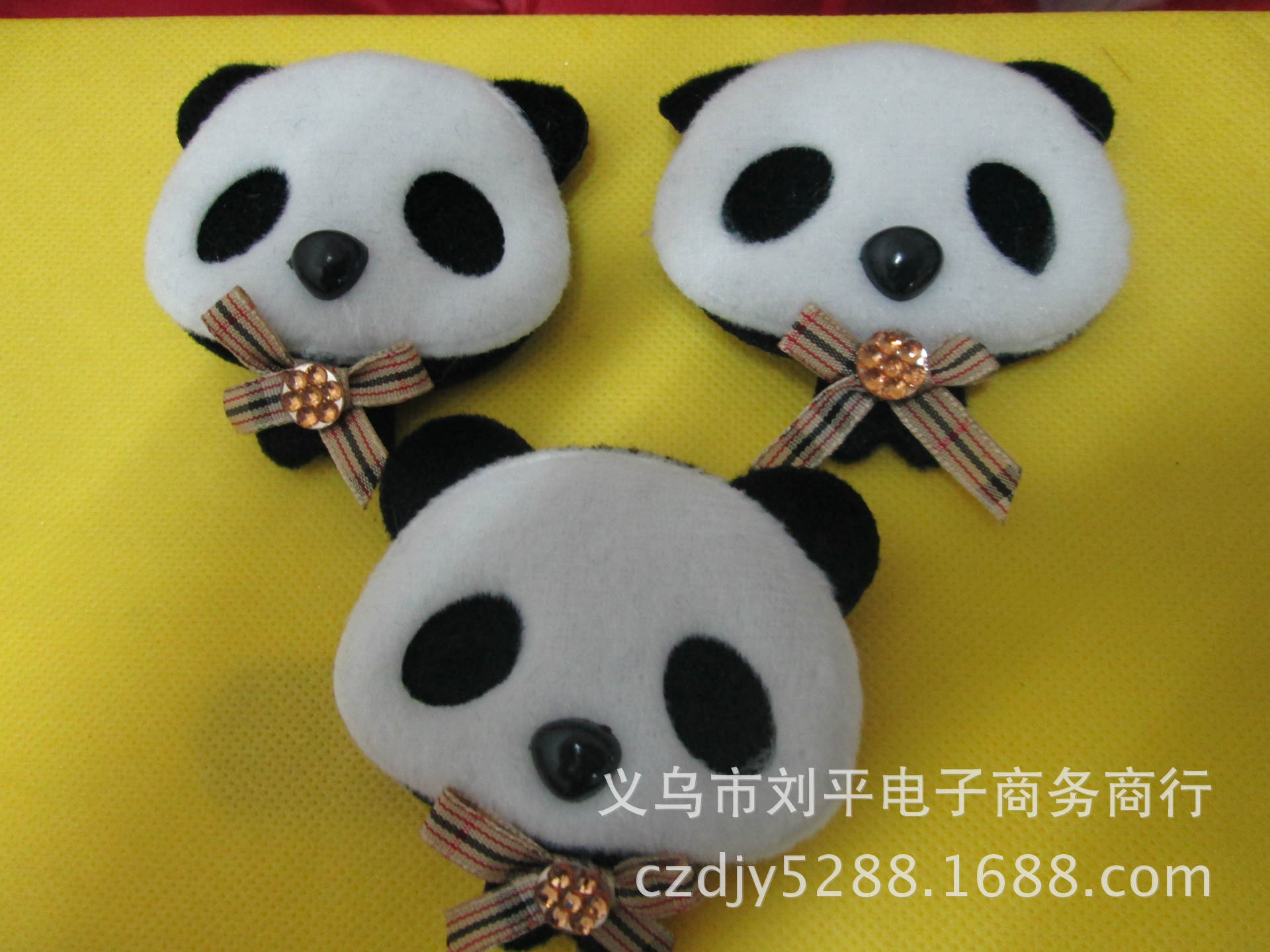 加工超声波压花 熊猫头 衣服配件 头饰配件