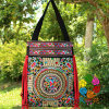 Ethnic capacious one-shoulder bag from Yunnan province for leisure, ethnic style, with embroidery