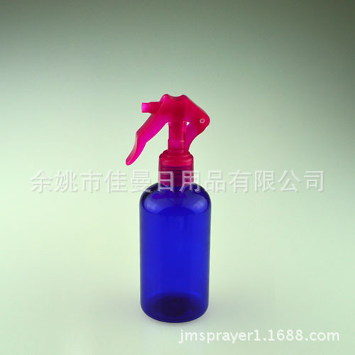 供应220ml塑料瓶 塑料喷雾瓶 塑料蓝色配透明小老鼠