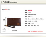 Длинный бумажник с молнией, кошелек, кожаная маленькая сумка клатч, сумка с петлей на руку, из натуральной кожи