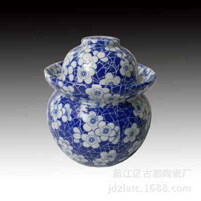 厂家批发景德镇青花陶瓷泡菜坛子腌咸菜辣椒食品包装罐子