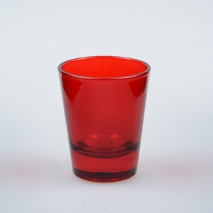 纯色 红色 玻璃小酒杯一口杯 加logo定制 迷你创意洋酒杯 礼品