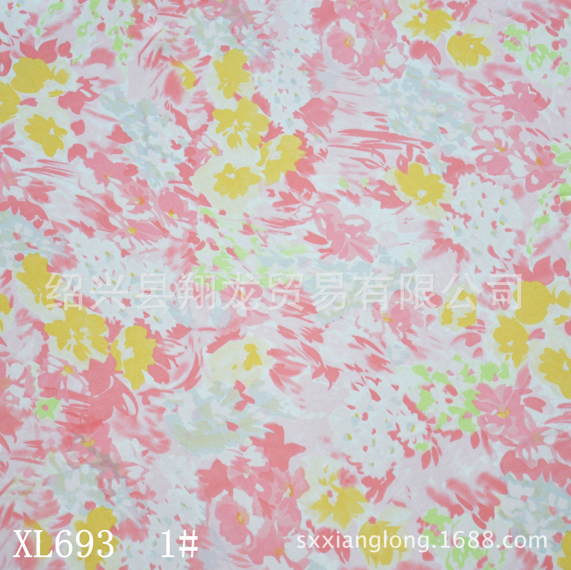 【翔龙印花 XL693】淑女水粉模糊雏菊雪纺印花面料