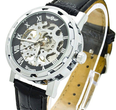 低价促销 镂空机械手表 男士皮带全自动机械表 时尚表