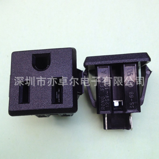 台湾荣丰RONGFENG原装正品电源插座，美式插座SS-6B-1-NY美规插座