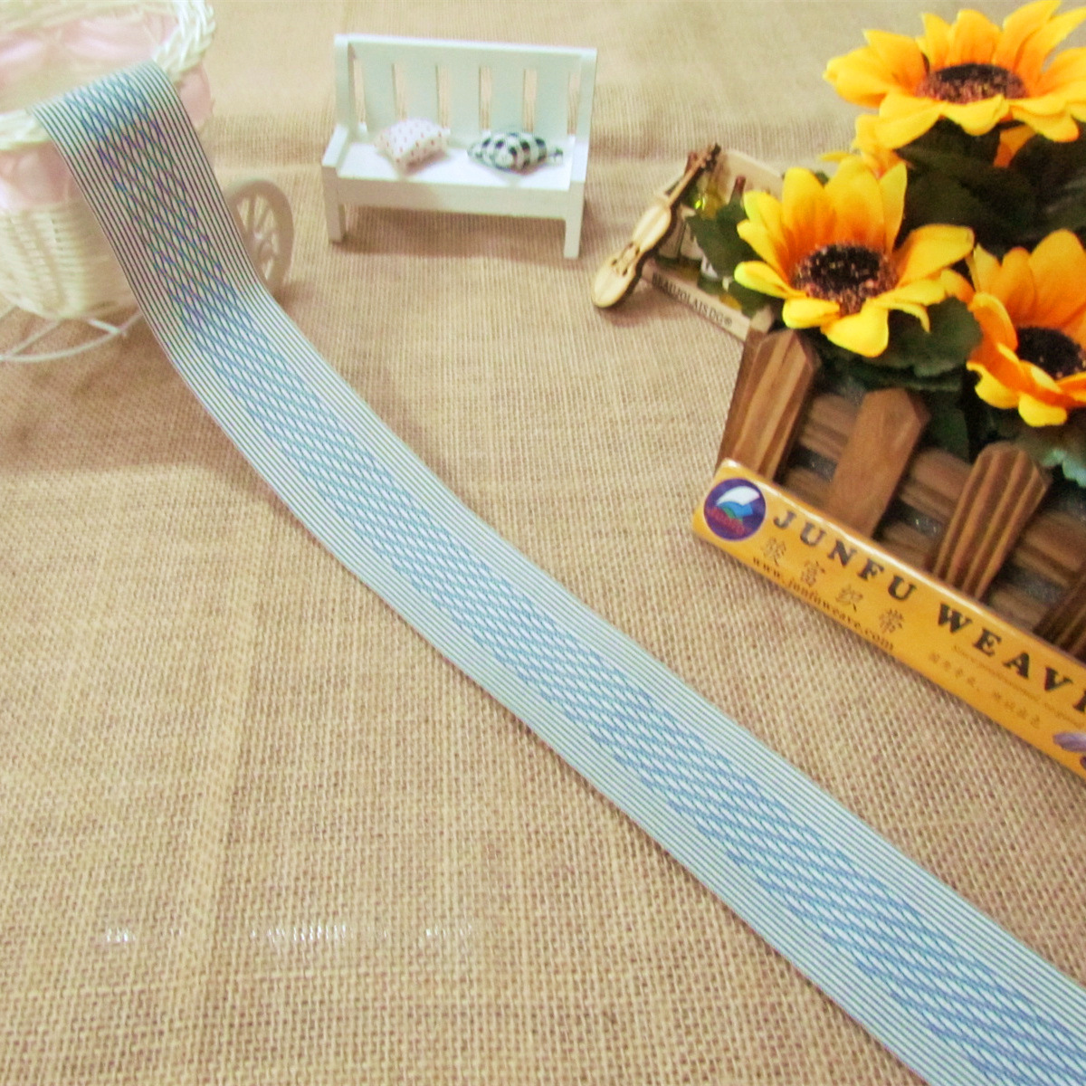 【床垫围边带】MT-411# 天蓝色花边带 (织带 包边带 花边带)