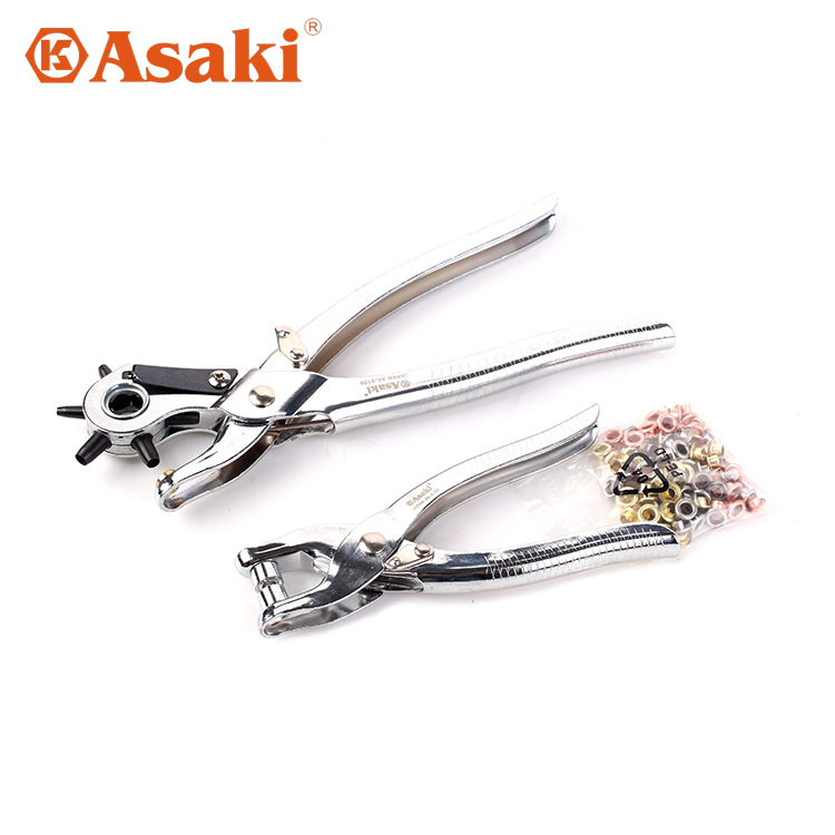 雅赛崎 皮带打孔钳 皮革开孔钳 鸡眼钳 鞋眼钳 压扣钳 打洞钳套装