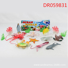 海洋動物玩具 兒童塑料玩具 軟膠靜態海洋水產動物批發 超市配貨